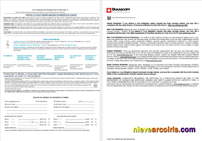 Switzerland Dukascopy bank mortgage loan statement, 8 pages 3-4